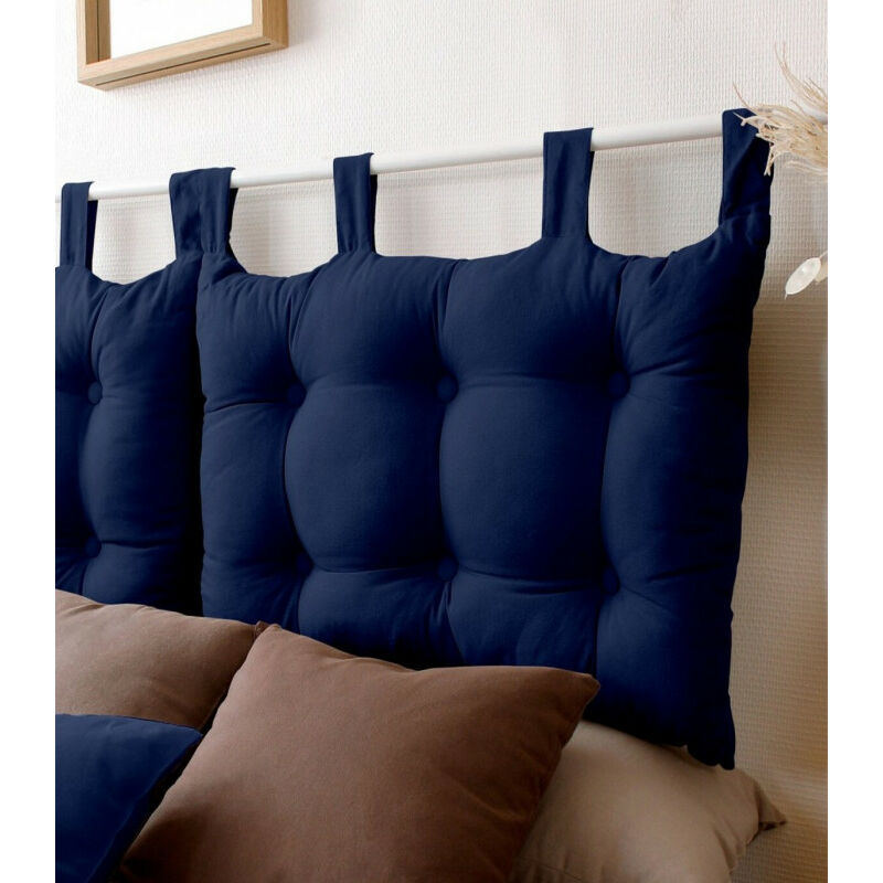 Enjoy Home - Tête de Lit 70 x 45 cm lola 100% coton suspension par 4 pattes - bleu marine
