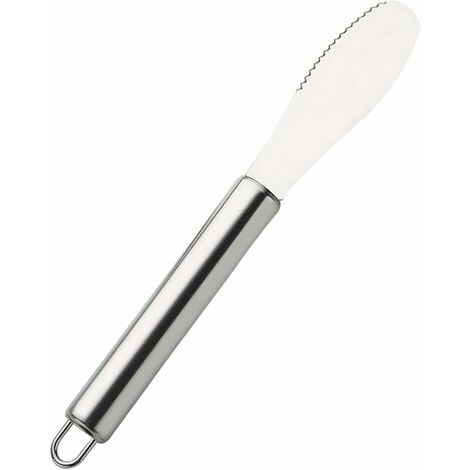 Couteau à beurre en acier inoxydable, lame large en dents de scie à sandwich, couteau à sandwich multifonction pour étaler le beurre, la crème, le fromage (argent)-QttvbTna