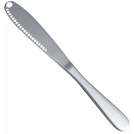 Couteau à Beurre Multifonction, Couteau à Beurre en Acier Inoxydable, Couteau à Fromage Avec Bords Dentelés, Pour Tartiner du Beurre, du Fromage ou de la Confiture(argent)