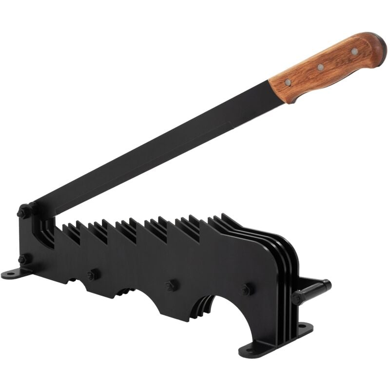 ECD Germany Fendeur de Bûches Manuel en Fonte Noir, avec Poignée en Bois, Couteau à Copeaux à Main, Fendeuse à Bois d'Allumage pour l'Extérieur,