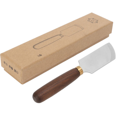 Couteau à dégauchir le cuir avec manche en bois pour artisanat et travail du cuir