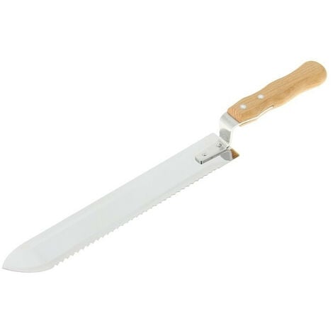 Couteau à désoperculer simple denture 28 cm manche bois