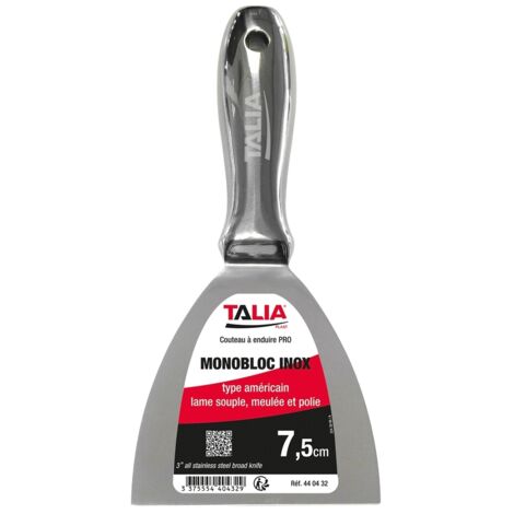 Couteau à enduire monobloc type américain inox 8cm - TALIAPLAST - 440432