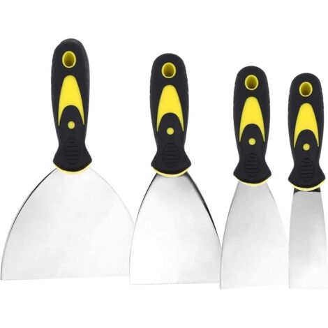 Couteau à enduire,spatule bricolage,Jeu de Spatules en Acier Inoxydable Couteau à Enduire 50, 75, 100, 150mm 4 Pièces