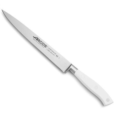 Couteau à filets Arcos Riviera Blanc 233024 de Nitrum Steel, avec Mango de Polyoxyméthylène et lame de 20 cm dans un étui.