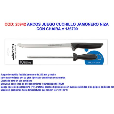 COUTEAU À JAMBON+AIGUISEUR NIZA
