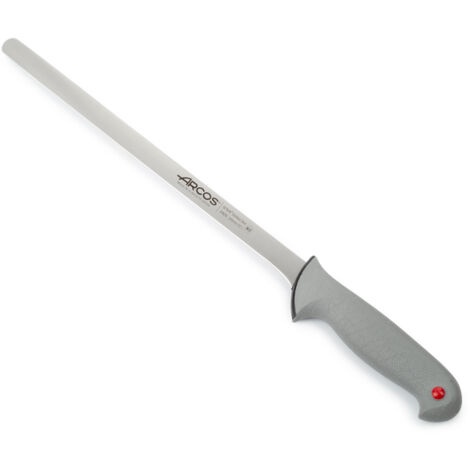 Couteau à jambon Arcos Couleur - Prof 242600 en acier inoxydable Nitrum et mango polypropylène ergonomique et lame de 30 cm, vitrine.