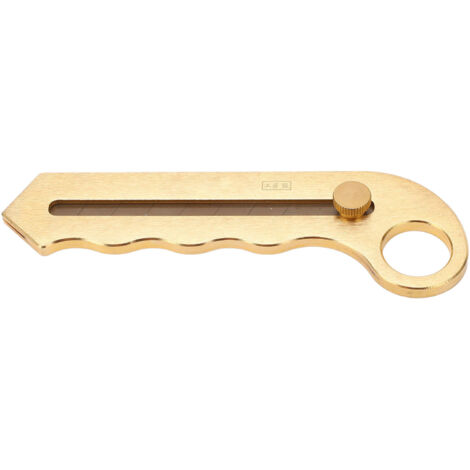Couteau à Lame Rétractable en Cuivre Doré - Cutter Professionnel pour Papier Peint et Coupes Lourdes