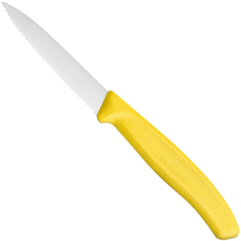 Couteau à légumes dentelé, longueur 80/190 mm - jaune