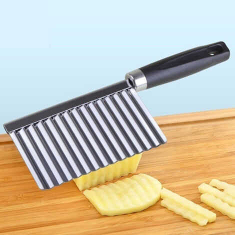 Couteau à Légumes en Acier Inoxydable pour Chips et Frites, Outil de Cuisine Pratique