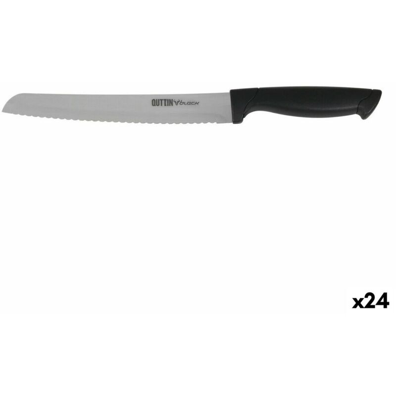 Quttin - Couteau à pain noir noir argenté 24 pièces 20 cm