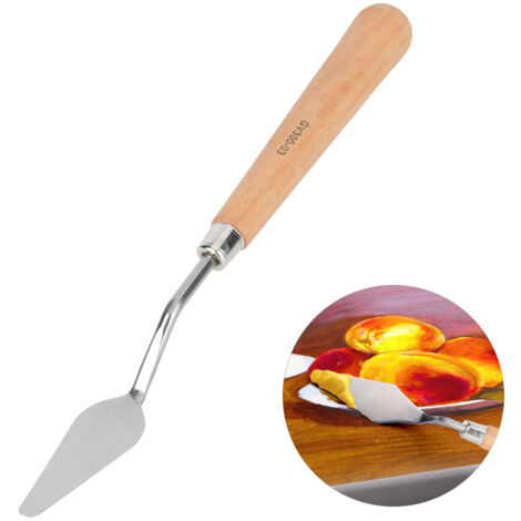 Couteau à palette en bois de hêtre pour peinture à l'huile et gouache, spatule artistique
