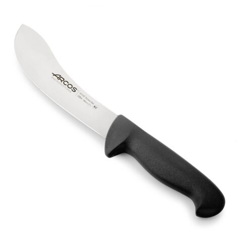 Couteau à peaux Arcos Couleur - Prof 295425 en acier inoxydable Nitrum et mango polypropylène noir ergonomique avec lame de 19 cm, vitrine.
