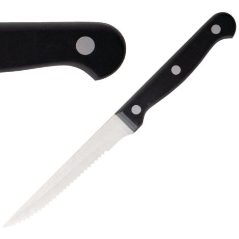 Couteau à Viande 215 mm Manche en Bois Noir Lot de 12 Olympia