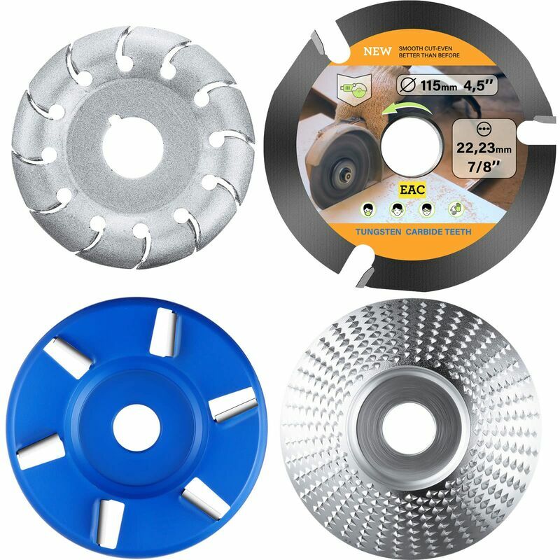 Couteau à assiette à thé pour le travail du bois Ensemble de quatre pièces Accessoires pour meuleuse d'angle Couteau de réparation pour spatule à bois