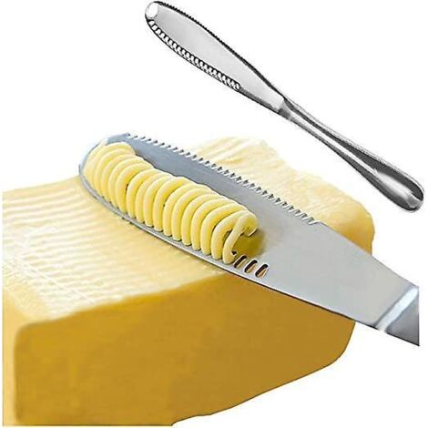 couteau  Beurre (argent), Lingue En Acier Inoxydable Trois En Un Avec Rainure De Coupe  Bord Dentel, Facile  Retirer, Convient Pour Trancheuse  Pa