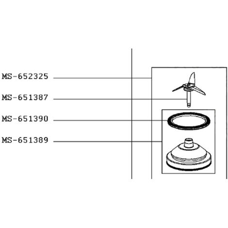 Couteau blender + joint (repère MS-651387) (MS-651387, MS-653230) Robot ménager MOULINEX