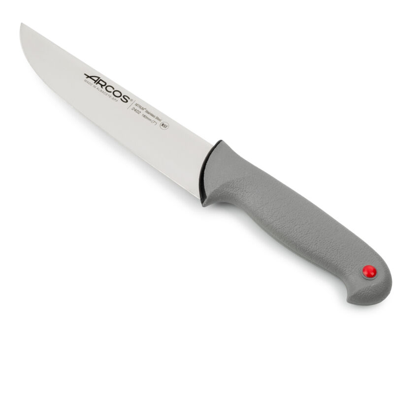 Couteau de boucherie Arcos Couleur - Prof 240200 acier inoxydable Nitrum et mango Polypropylène ergonomique et lame de 18 cm, vitrine.