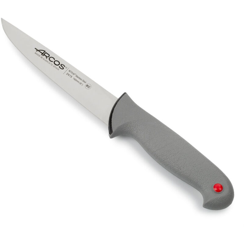 Couteau de boucherie Arcos Couleur - Prof 241500 en acier inoxydable Nitrum et mango Polypropylène ergonomique et lame de 16 cm, vitrine.