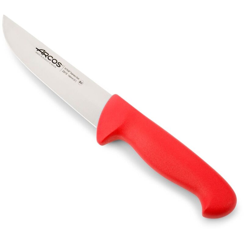 Couteau de boucherie Arcos Couleur - Prof 291522 acier inoxydable Nitrum et mango lame ergonomique en polypropylène rouge et lame de 16 cm, vitrine.