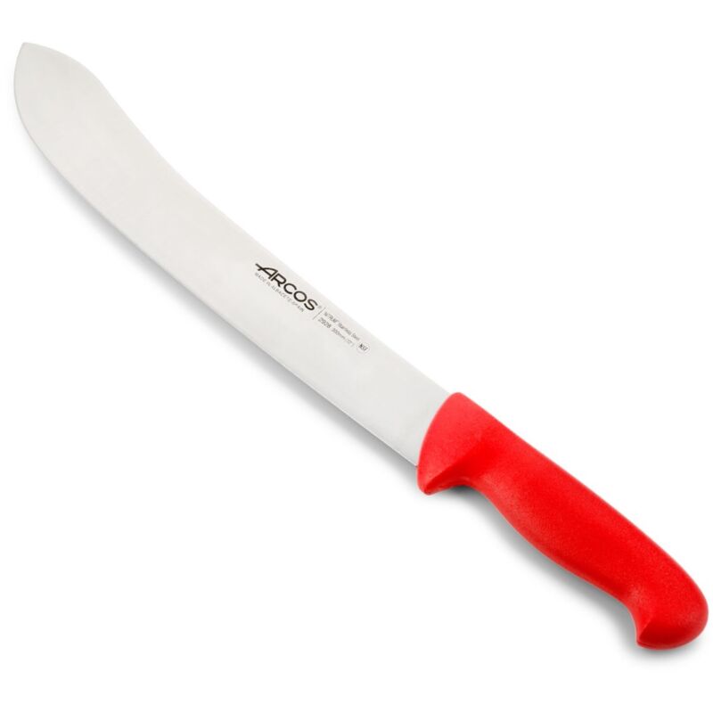 Couteau de boucherie Arcos Couleur - Prof 292822 acier inoxydable Nitrum et mango lame ergonomique en polypropylène rouge et lame de 30 cm, vitrine.