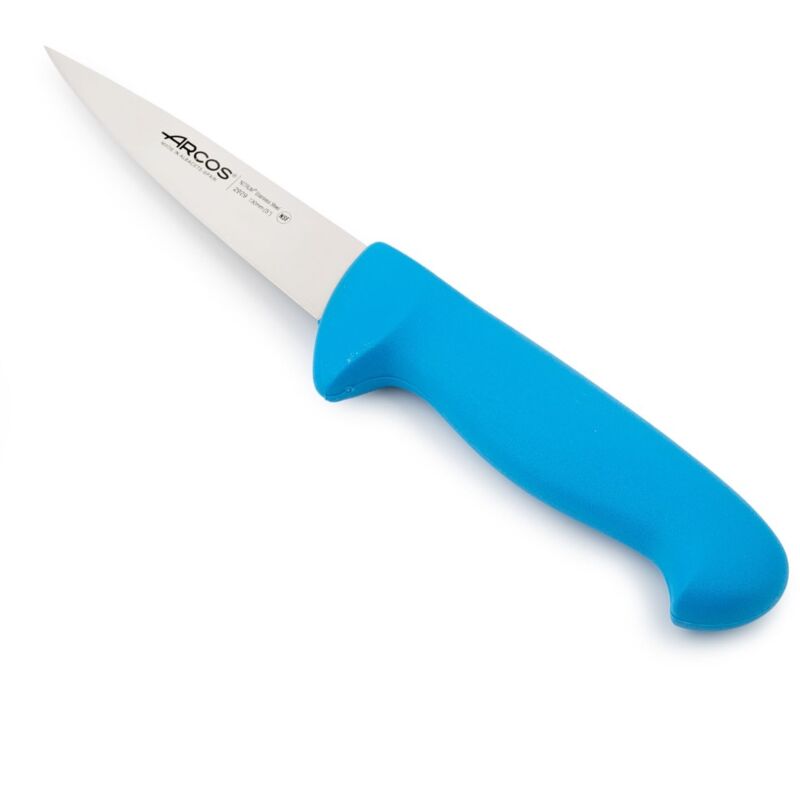 Couteau de boucherie Arcos Couleur - Prof 292923 en acier inoxydable Nitrum et mango polypropylène bleu ergonomique avec lame de 13 cm, vitrine.
