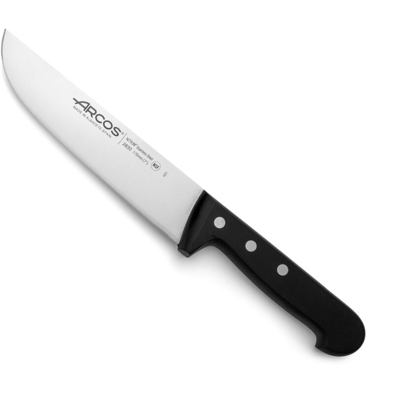 Arcos - Couteau de boucherie Universal 283004 Nitrum Steel, avec Mango Polyoxyméthylène et lame de 17,5 cm dans un étui.