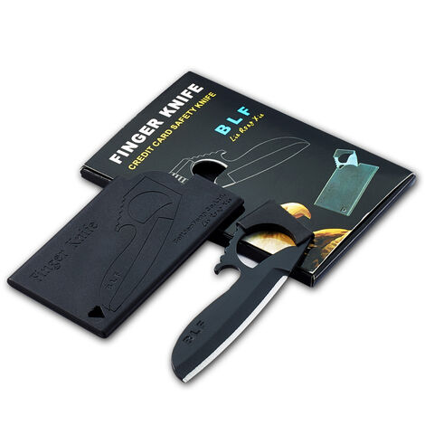 Couteau de Camping de poche d&39urgence Portable en forme de bouche d&39aigle, couteau de carte de crédit, couteau à doigt pliant, couteau de pique-nique 1 pièces,Black