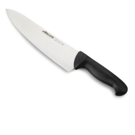 Couteau de chef Arcos Couleur - Prof 290825 en acier inoxydable Nitrum et mango polypropylène noir ergonomique avec lame de 25 cm, vitrine.