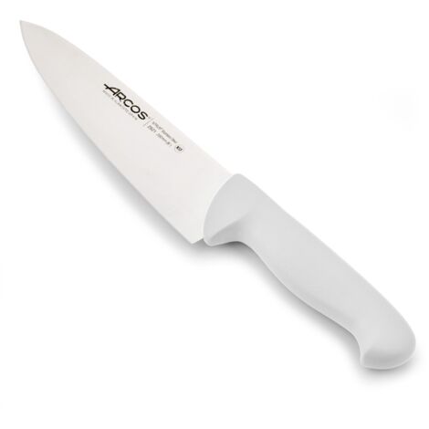 Couteau de chef Arcos Couleur - Prof 292124 en acier inoxydable Nitrum et mango polypropylène blanc ergonomique avec lame de 20 cm, vitrine.