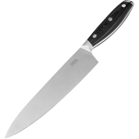 Couteau de chef Teesa 33 cm en acier inoxydable, couteau de cuisine équilibré et tranchant