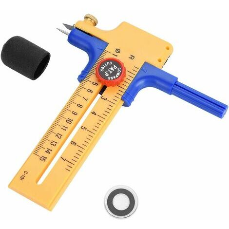 Couteau de Coupe Cercle Réglable Compas-Cutter pour Papier/Film/Cuir/Craft Compass Circle Cutter 10.5 11cm