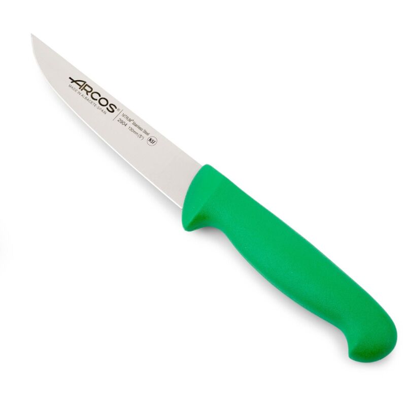 Couteau de cuisine Arcos Couleur - Prof 290421 en acier inoxydable Nitrum et mango polypropylène vert ergonomique avec lame de 13 cm, vitrine.