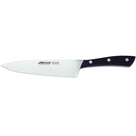 Couteau de cuisine Arcos Natura 155410 en acier au nitrum, Mango en bois de rose et lame de 16 cm dans un étui.