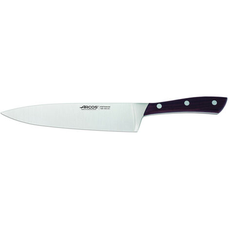 Couteau de cuisine Arcos Natura 155510 en acier au nitrum, Mango en bois de rose et lame de 20 cm en étui.