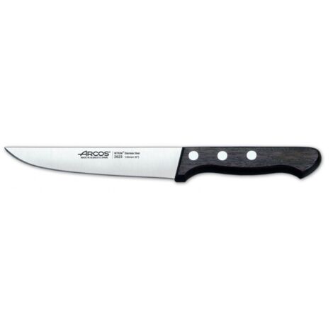 Couteau de cuisine Arcos Palisander 262300 en acier inoxydable Nitrum et mango en bois de rose avec lame de 13,5 cm et couvercle de lame.