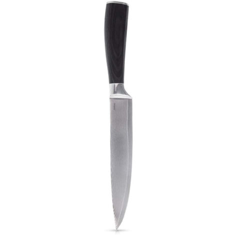 Couteau de cuisine polyvalent 17 cm en acier Damas avec manche en bois packa