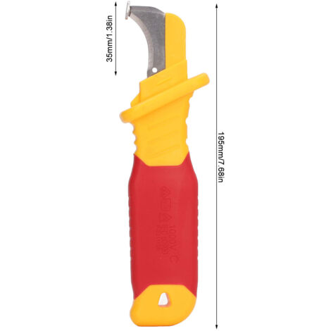 Couteau de Dénudage pour Câbles Haute Tension 1000V, Anti-Magnétique et Isolant KN005