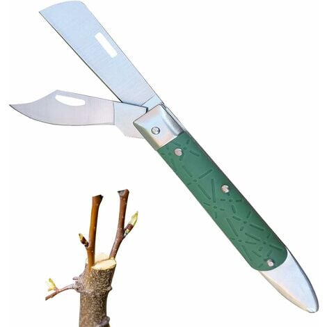 Couteau de Greffage Pliant, Couteau de Greffage, Couteau de Jardin, Couteau Pliable Greffe D'élagage, Couteau Greffe Lame Double, Couteau de Jardinage de Greffage, Outil de Greffage de Jardin