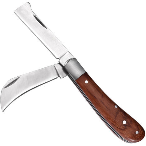 couteau de jardinage, couteau pliant de greffage d'élagage, couteau de greffage à double lame, couteau de jardinage de greffage, outil de greffage de jardinage，Couteau greffe Lame Double