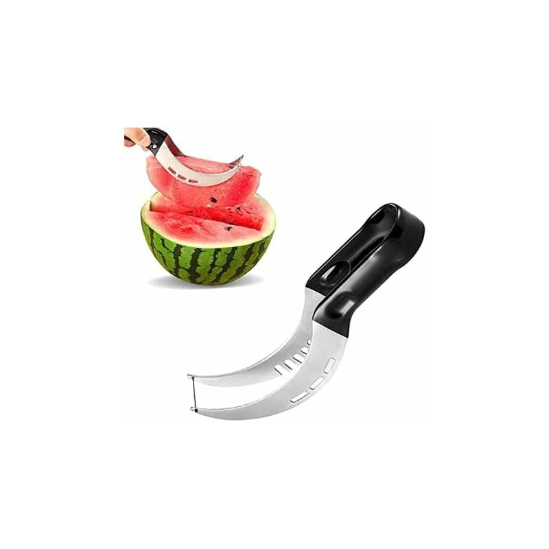 Couteau de melon d'eau, coupeur de fruits en acier inoxydable, coupeur de melon avec lame de coupe crochet, couteau de fruit de papaye