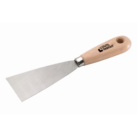 L'Outil Parfait – Couteau à enduire 6 cm – Lame en acier trempé vernie – Manche en bois hêtre PEFC – Pour travaux de peinture précise