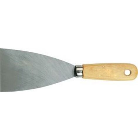 Couteau de peintre trempé, rectifié conique, avec manche plat ovale en bois., Larg. : 40 mm