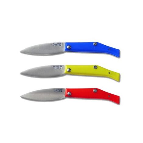 Couteau de poche commun Pallares 7 cm en acier inoxydable en 3 couleurs assorties