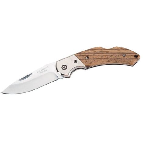 Couteau de poche L. poignée 108 mm L. des lames 80 mm longueur ouvert 188 mm inoxydable coquille en bois de zébrano HERBERTZ