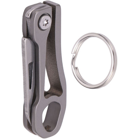 Couteau de Poche Multifonction en Alliage de Titane Mini Clé Porte-Clés Pliable EDC Compact