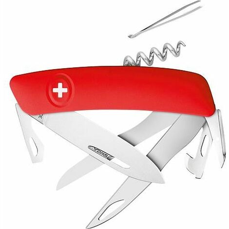 Couteau de poche SWIZA D07 avec ciseau et poignee rouge KB