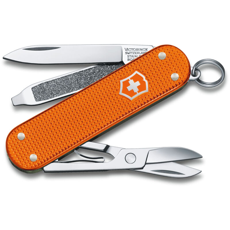 Victorinox - Couteau de poche limited edition 2021 Classic Alox, manche en aluminium, orange tigre, avec 5 fonctions, 0.6221.L21