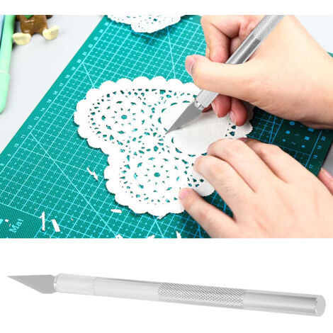Couteau de sculpture multifonction pour bois, papier et cuir avec lame aiguisée et étui de protection