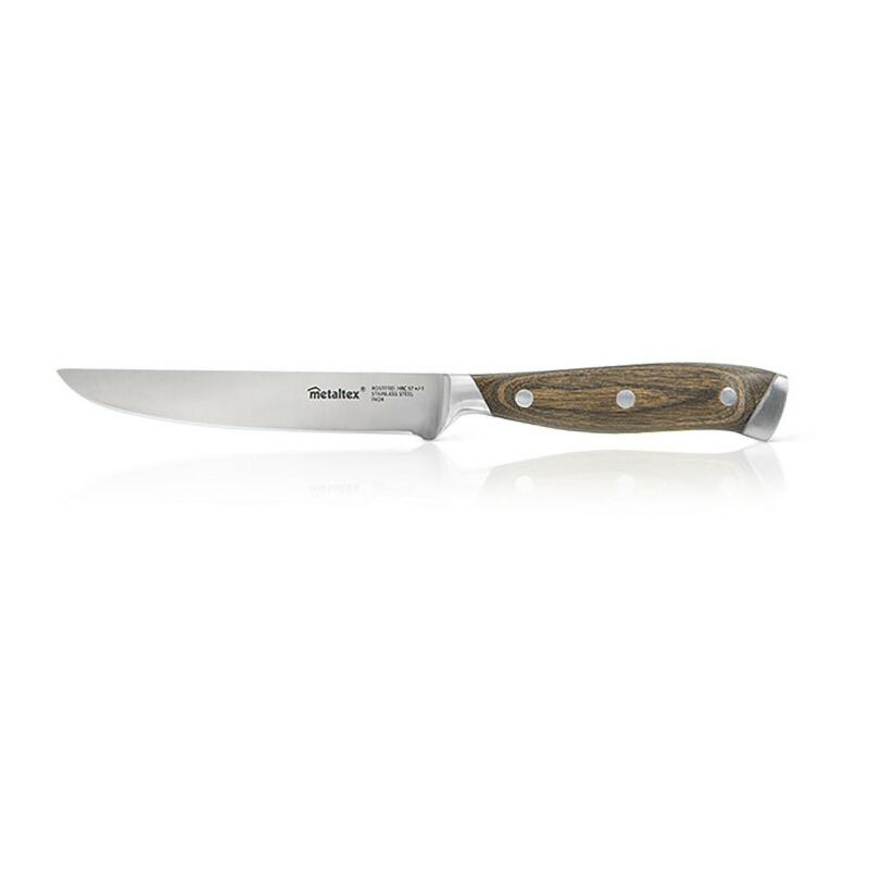Metaltex - Couteau de Table Ligne heritage de avec Manche en Bois et Lame Entière de 12,5 cm